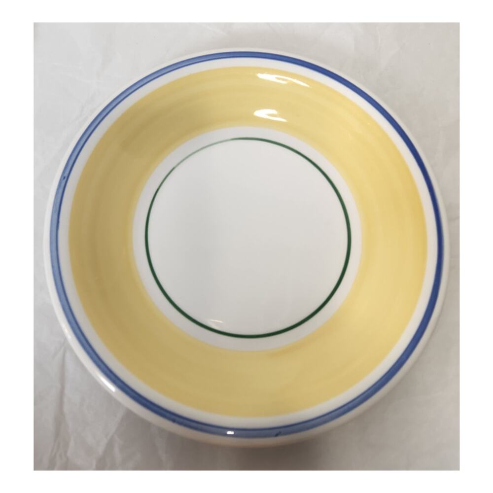 Vintage Maxam Mediterranean 8" Salad Plate Blue Yellow Green White Made in Italy